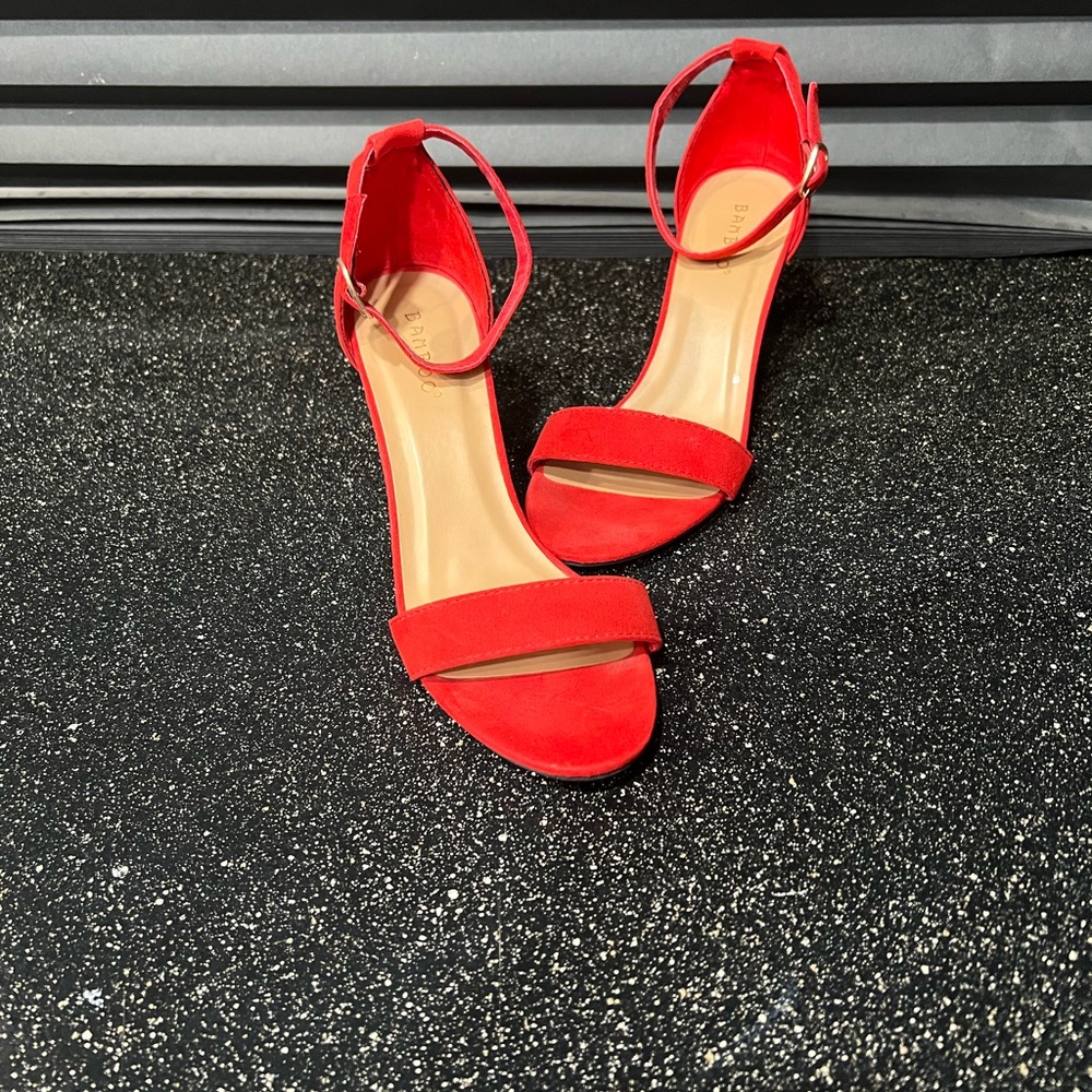 Sassy Red Ankle Strap Sandals